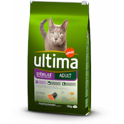 paquet de croquettes saumon ultima pour chat adulte sterilise