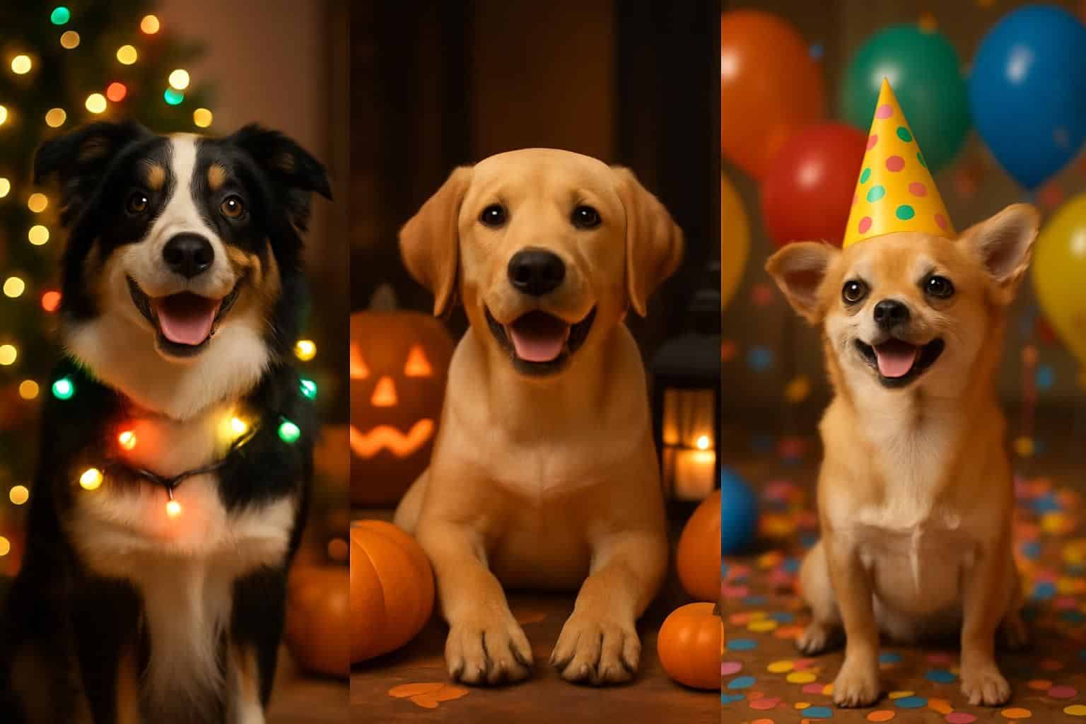 découvrez notre sélection de noms de chiens inspirés par les fêtes pour trouver le prénom parfait qui illuminera la personnalité de votre compagnon à quatre pattes.