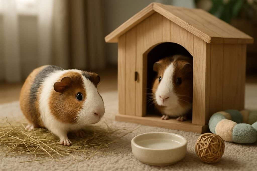 découvrez comment l'adoption d'un deuxième cochon d'inde pour tenir compagnie au premier a bouleversé leur quotidien, avec un nouvel arrivant qui refuse de sortir de sa maisonnette après trois jours.